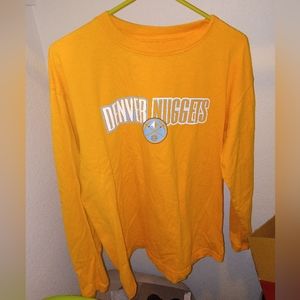 Long sleeve yellow Denver Nuggets shirt